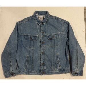 Vintage‎ Lee Jacket Adult XL Blue Denim Trucker Jean Workwear Outdoors Hiking